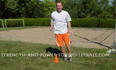 volleyball exercises - lateral cone hops