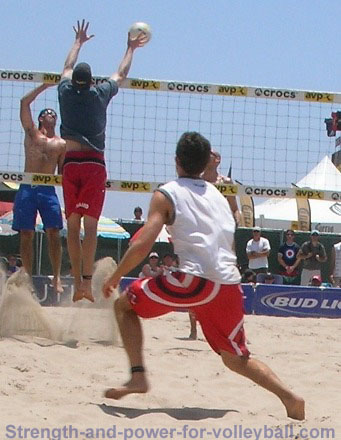 Beach volleyball blocking and defense