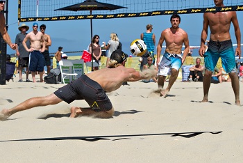 Volleyball Digging on the Beach