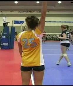 Volleyball line judge signaling out