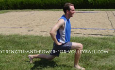 Dynamic exercises for volleyball lunge