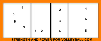Label of volleyball court