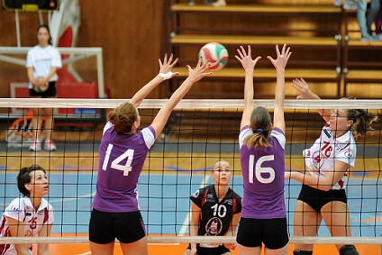 Block Over the Volleyball Net