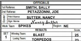 Usav scorekeeping methods for scoring usa volleyball end of match