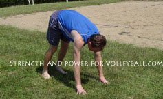 Dynamic exercises for volleyball hand walks