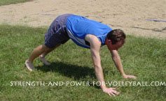 Dynamic exercises for volleyball hand walks