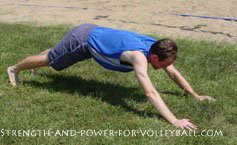 Dynamic exercises for volleyball hand walks