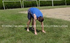 Dynamic exercises for volleyball hand walks