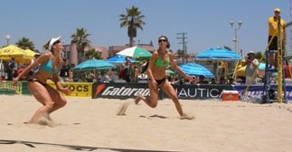 Volleyball passing on the beach