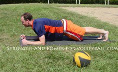 Training for volleyball plank position